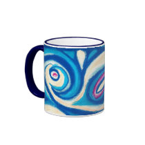 Tasse bleue de remous d'abrégé sur rose