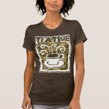Tasse chaude et humide de temps de thé de thé t-shirts