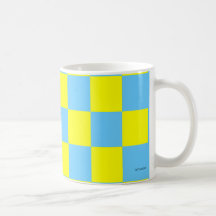 Tasse Checkered bleue et jaune