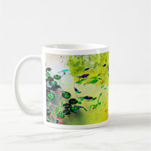 Tasse colorée de poissons