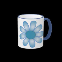 Tasse de café bleue de fleur tasses