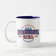 Tasse de café cent pour cent américaine de fille