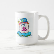 Tasse de café de clown de flower power