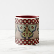Tasse de café de papillons de collection de cuisin