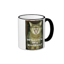 Tasse de café drôle de chat