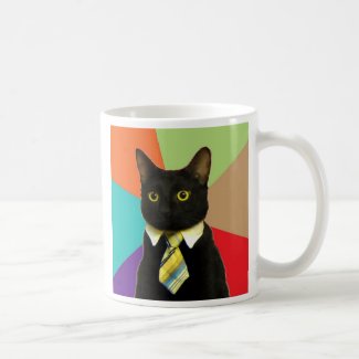 Tasse de café faite sur commande de chat d'affaire