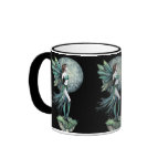 Tasse de café féerique de belle lune verte