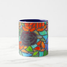 Tasse de café florale en verre souillé