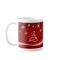 Tasse de café rouge de rêve de Noël