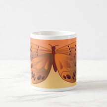 Tasse de café stylisée de papillon
