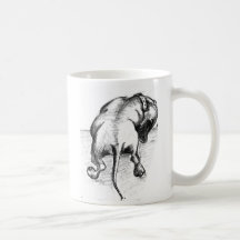 Tasse de conception de teckel avec des empreintes 