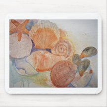 Tasse de coquillages de rivage du Jersey Tapis De Souris
