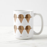 Tasse de cornets de crème glacée de chocolat