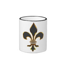 Tasse de Fleur-De-lis élégant de noir et d'or
