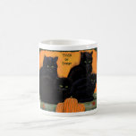 Tasse de Halloween de chats noirs