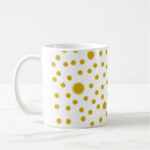 Tasse de jaune de point de polka