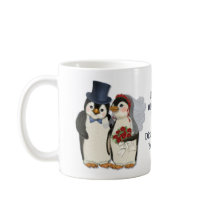 Tasse de mariage de pingouin - secteur des textes 
