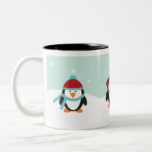 Tasse de Noël de pingouins