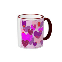Tasse de sonnerie de beaucoup de coeurs