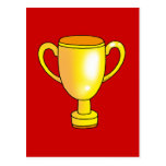 tasse de trophée de champion d'or carte postale