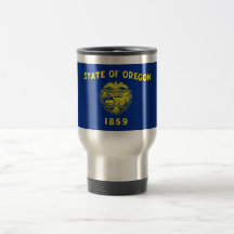 Tasse de voyage avec le drapeau de l'état de l'Oré