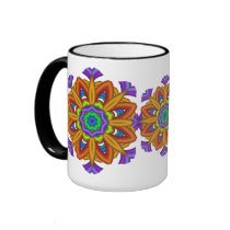 Tasse décorative avec des fleurs d'imagination