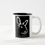 Tasse désapprobatrice noire de lapins