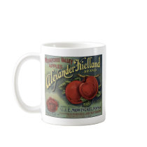 Tasse d'étiquette de caisse de pommes de vallée de