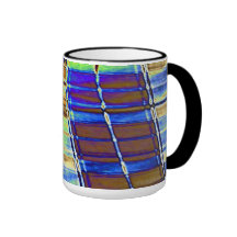Tasse. Effet de motif de pyjamas de Brown bleu
