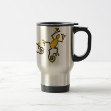 tasse en aluminium de voyage de lizzard jaune