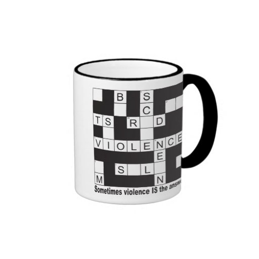 Tasse en verre de mots croisé de violence