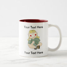 Tasse faite sur commande de camping de fille - per