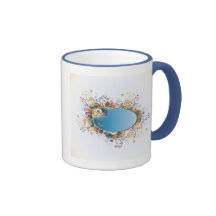 Tasse florale de fantaisie bleue de Deco