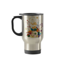 Tasse florale de voyage de vecteur