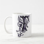 Tasse florale du monogramme "F" -