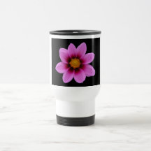 Tasse florale rose lumineuse de voyage