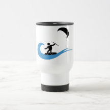 Tasse fraîche de kitesurf avec l'icône de kitesurf