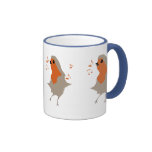 Tasse gaie de cadeau d'oiseau de rouge-gorge