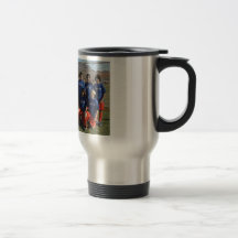 Tasse inoxydable de voyage avec l'équipe