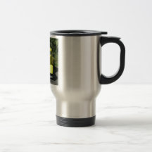 Tasse jaune de voyage de hot rod