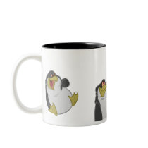 Tasse noire et blanche de pingouins