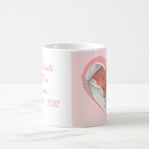 Tasse personnalisée de faire-part de naissance de 