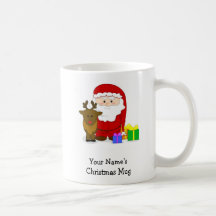 Tasse personnalisée de Noël - Père Noël et renne