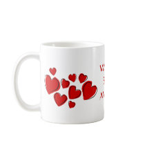 Tasse peu précise rouge faite sur commande de coeu