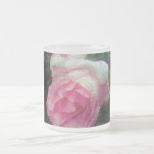 Tasse potable d'art floral rose de roseraie