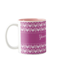 Tasse rose de coeurs - personnaliser