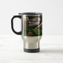 Tasse rose de voyage de flamant