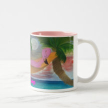Tasse rose paresseuse de flamant