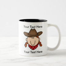 Tasse rouge de cow-girl faite sur commande - perso