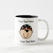 Tasse rouge de pirate fait sur commande - personna